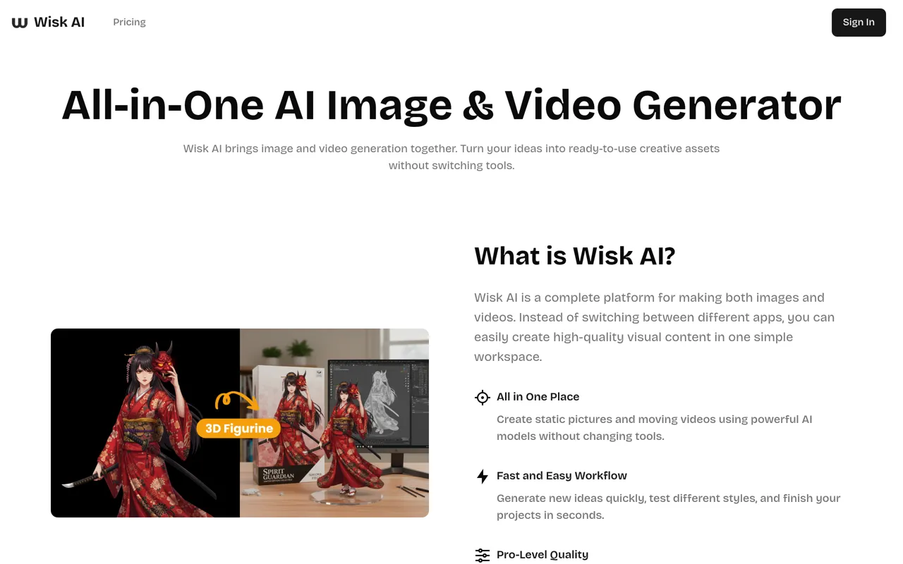 Screenshot of Wisk AI