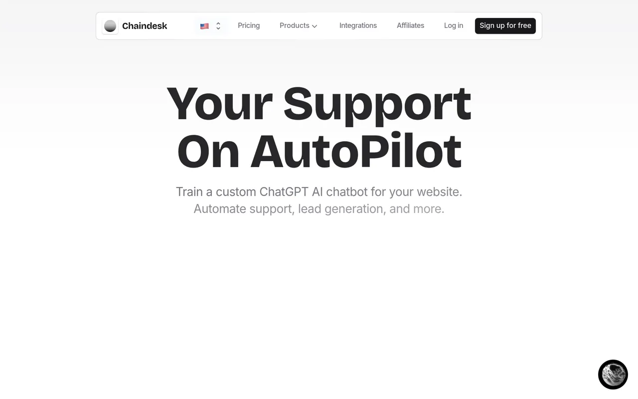 Screenshot of Chaindesk