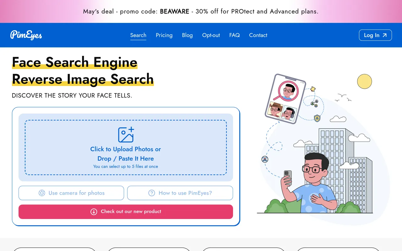 Screenshot of PimEyes