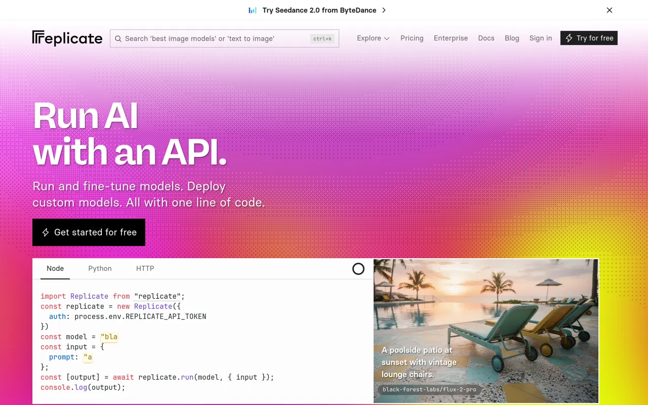 Screenshot of Replicate