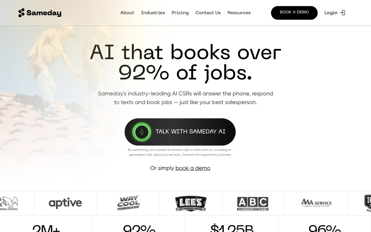 Screenshot of Sameday AI