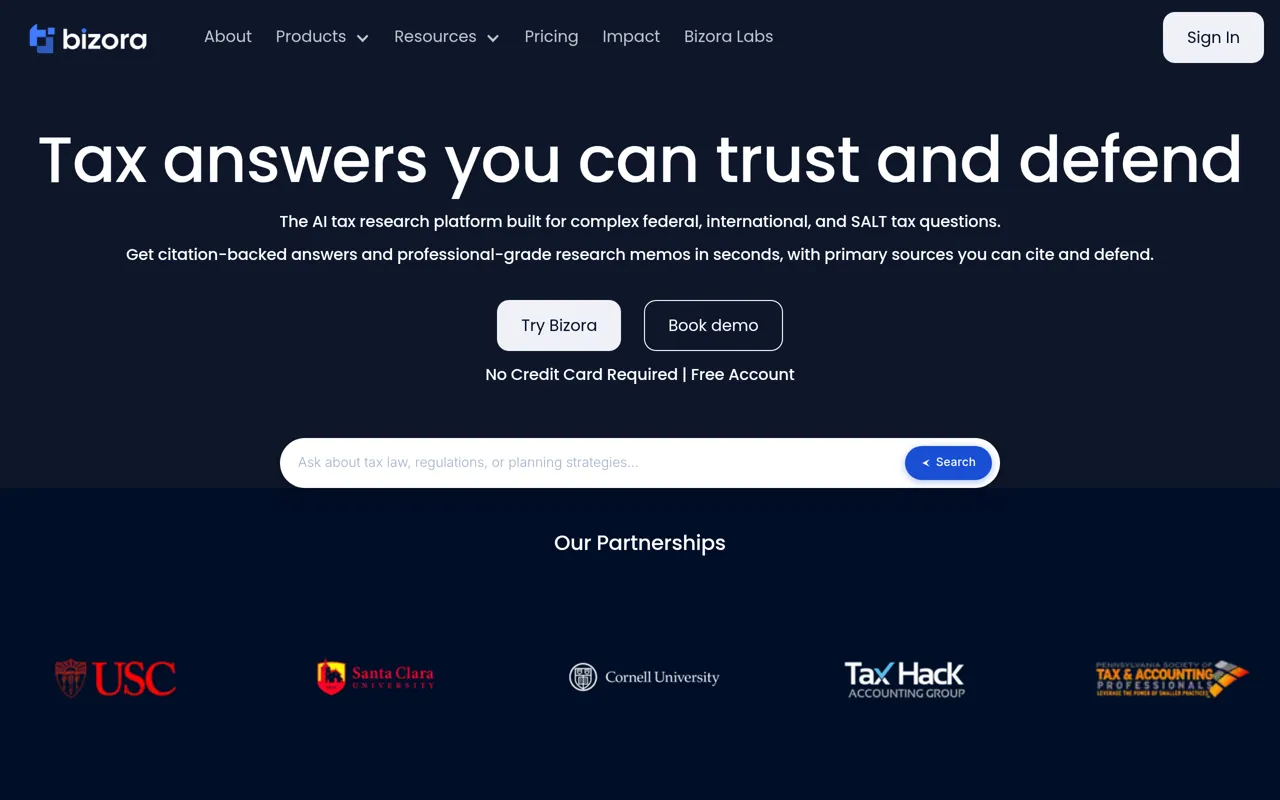 Screenshot of Bizora AI