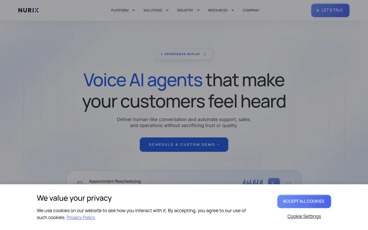 Screenshot of Nurix AI