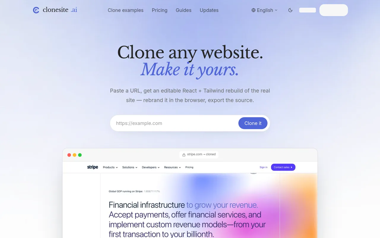 Screenshot of Clonesite