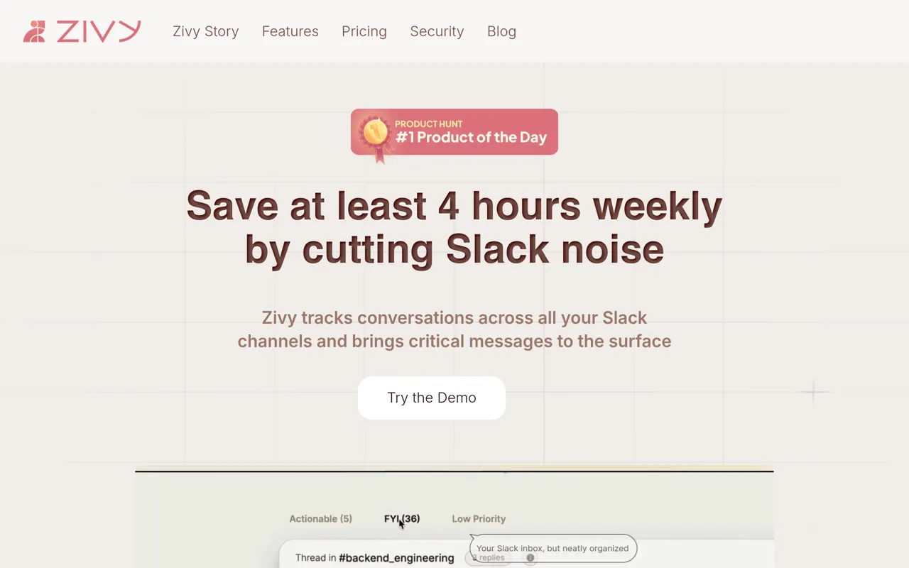 Screenshot of Zivy