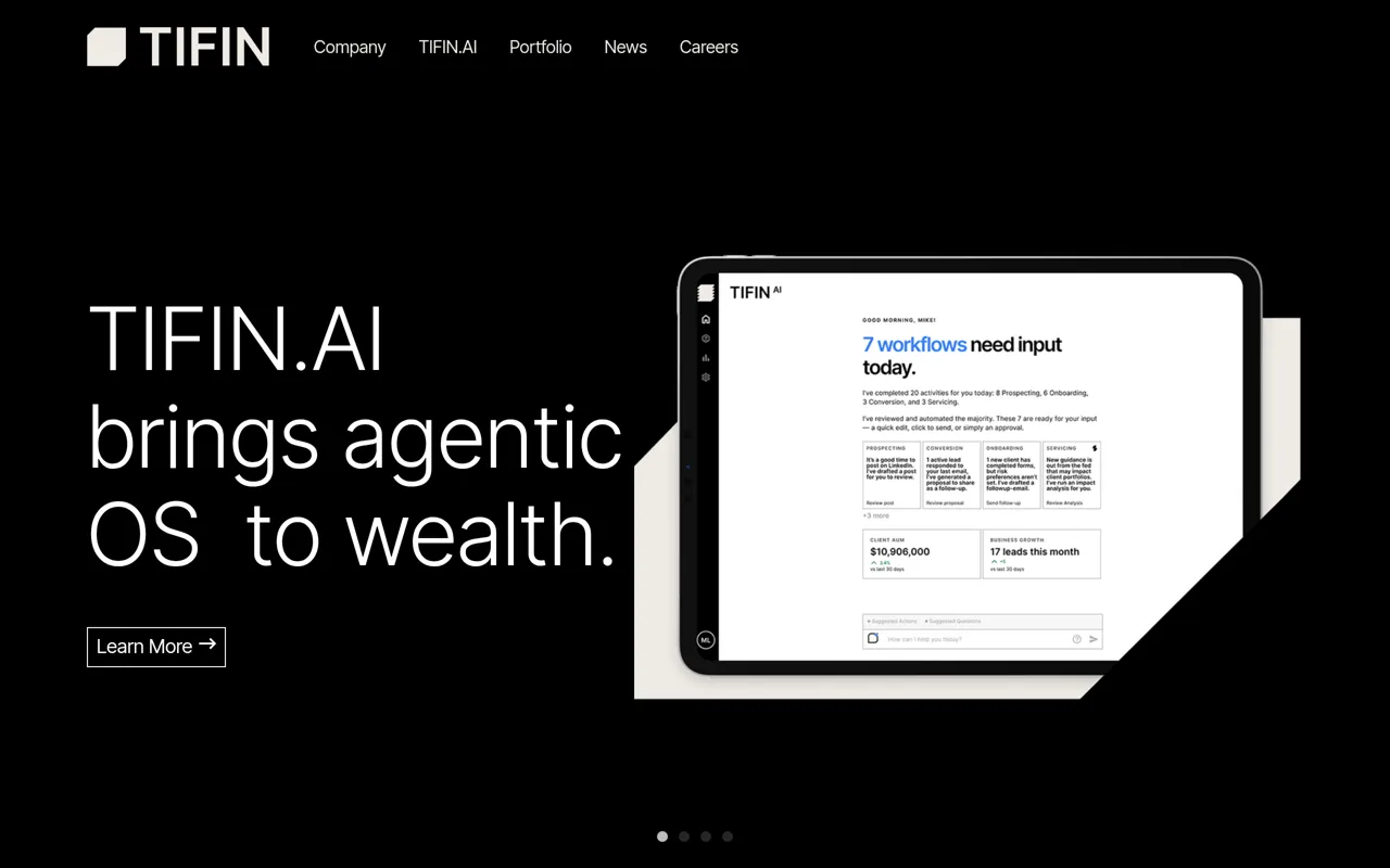 Screenshot of TIFIN.AI