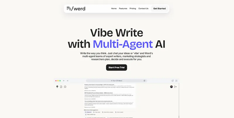 Screenshot of Werd AI