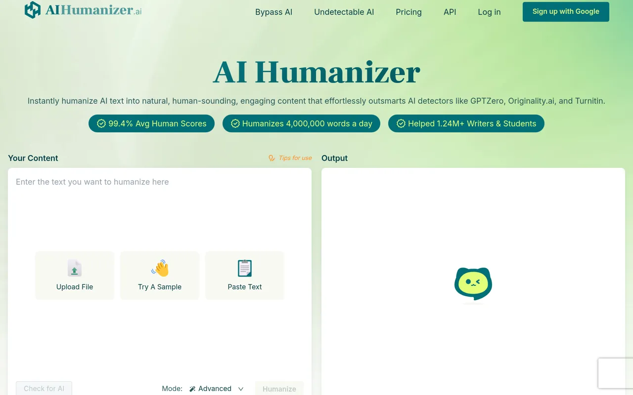 Screenshot of AI Humanizer