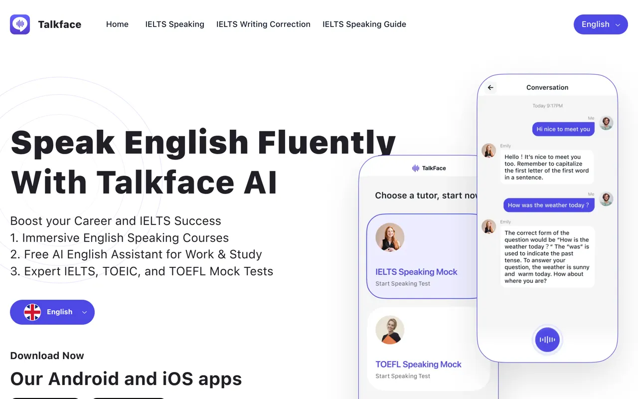 Screenshot of Talkface