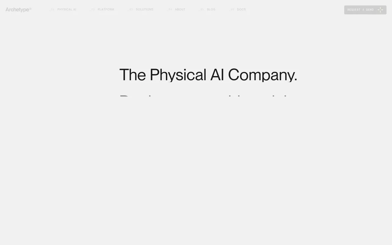 Screenshot of Archetype AI