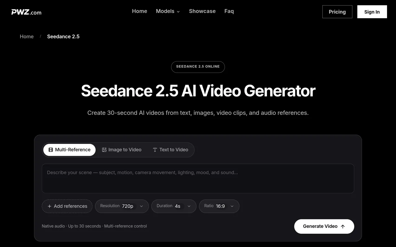 Screenshot of Seedance 2.5