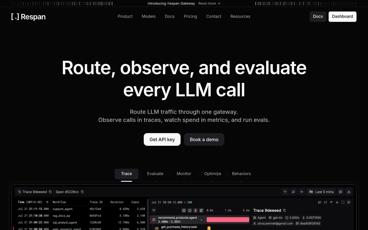 Screenshot of Respan