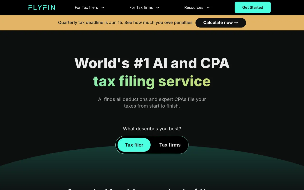 Screenshot of FlyFin
