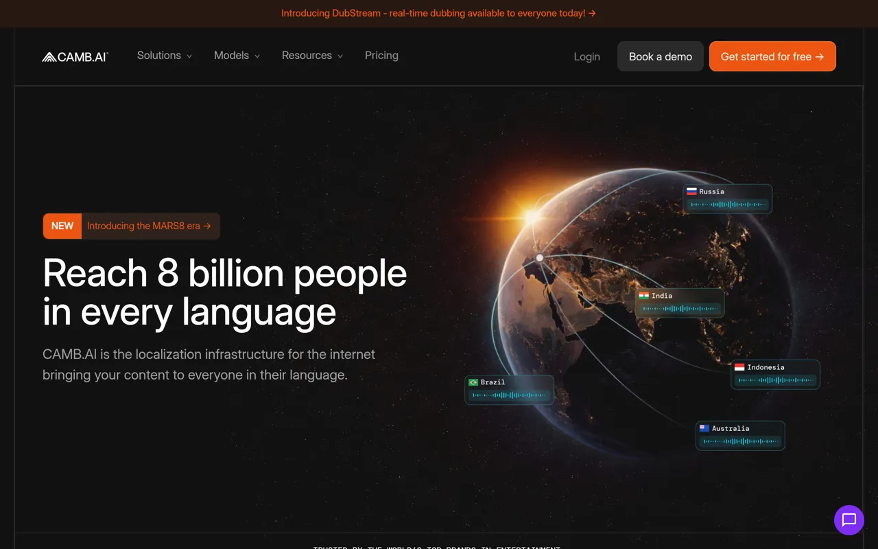 Screenshot of CAMB.AI
