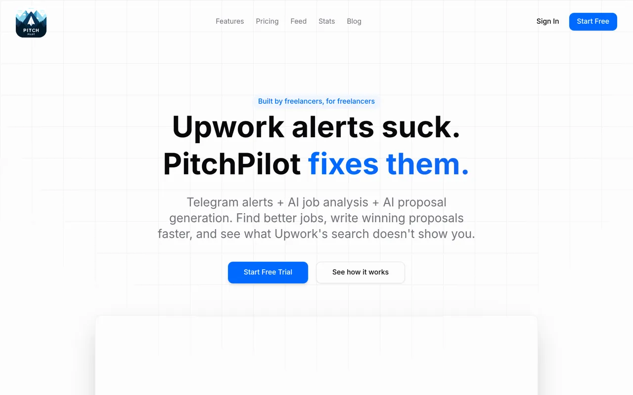 Screenshot of PitchPilot