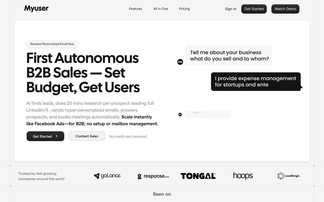 Screenshot of MyUser