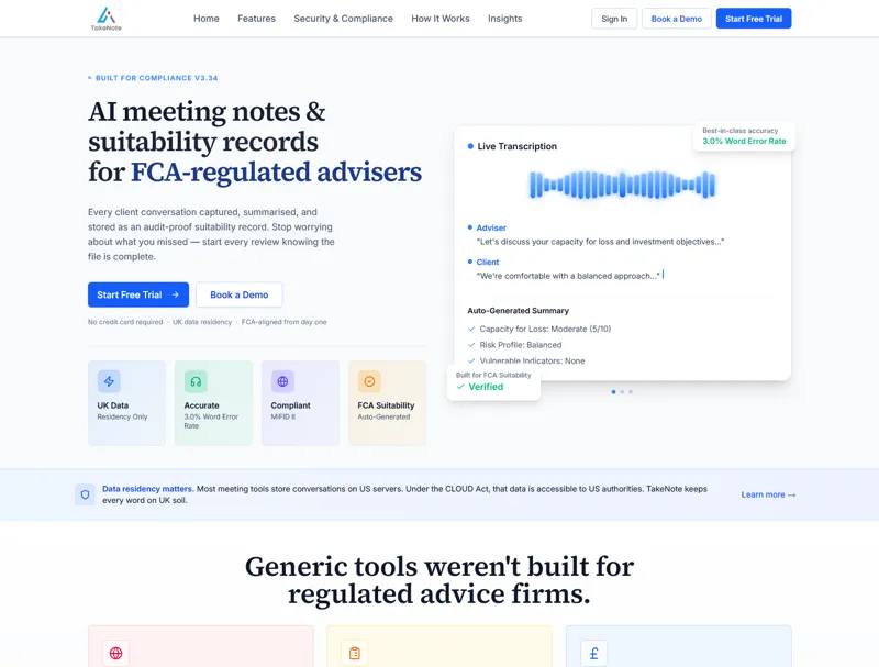 Screenshot of TakeNote