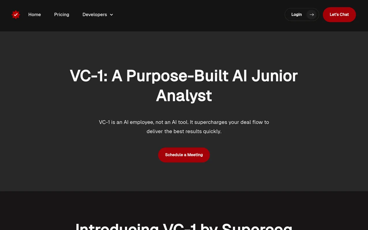 Screenshot of VC-1 by Supercog