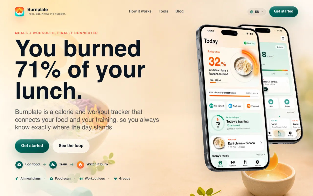 Screenshot of Burnplate