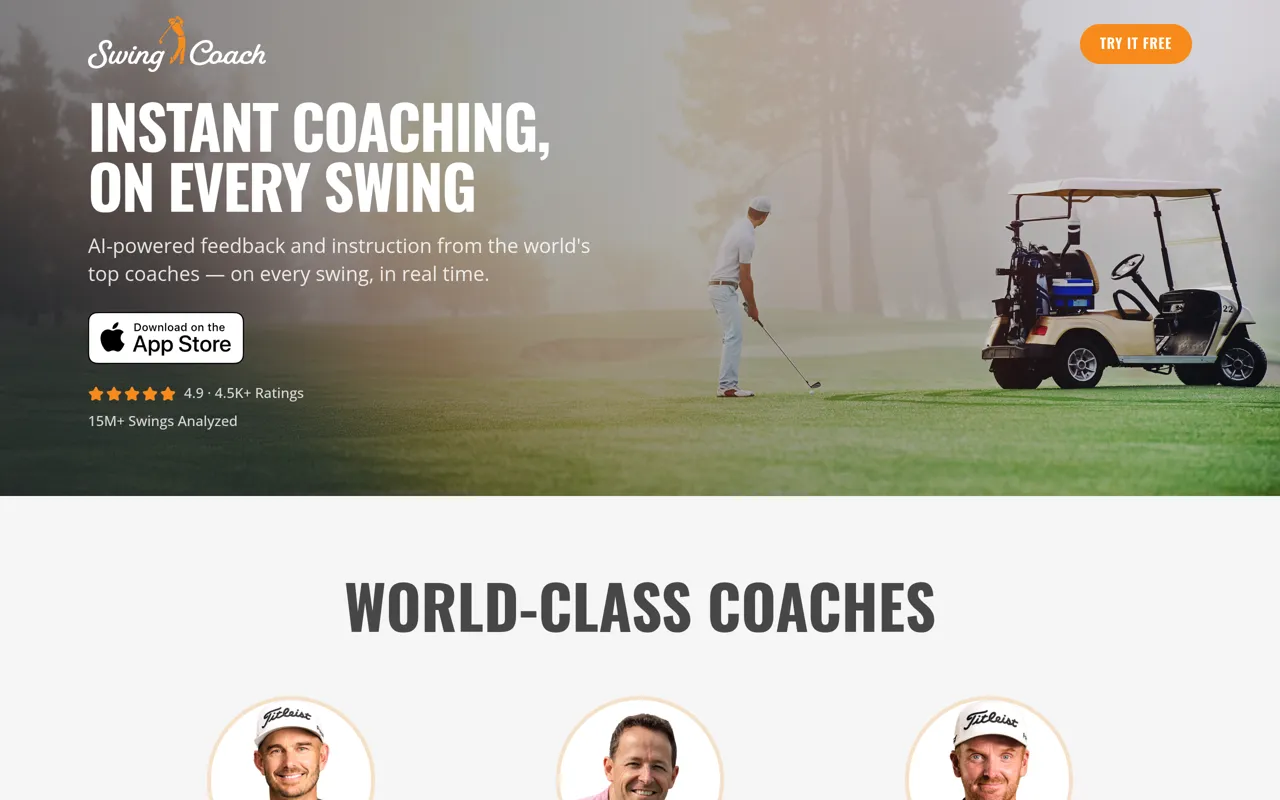 Screenshot of Swing Coach