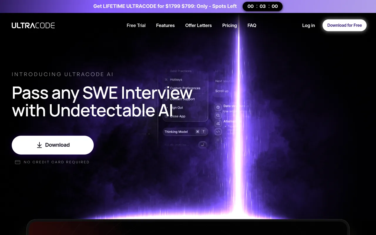 Screenshot of ULTRACODE AI
