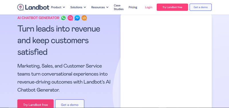 Screenshot of Landbot