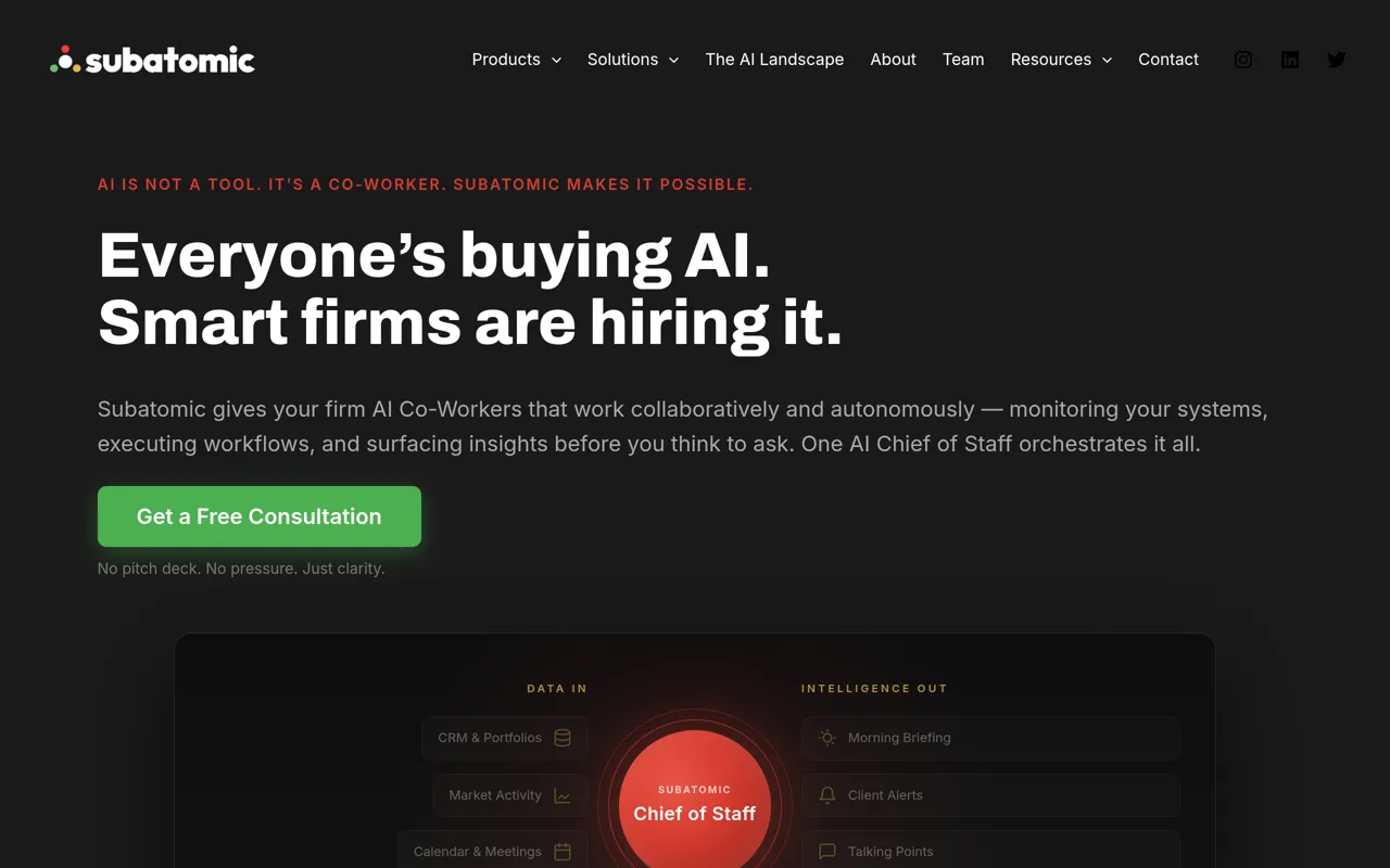 Screenshot of Subatomic AI