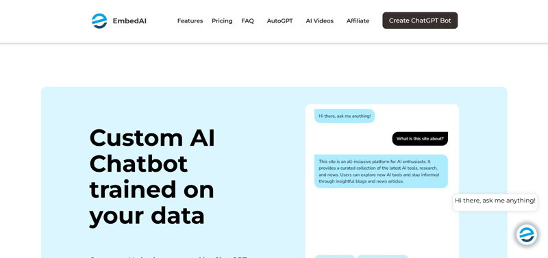 Screenshot of EmbedAI