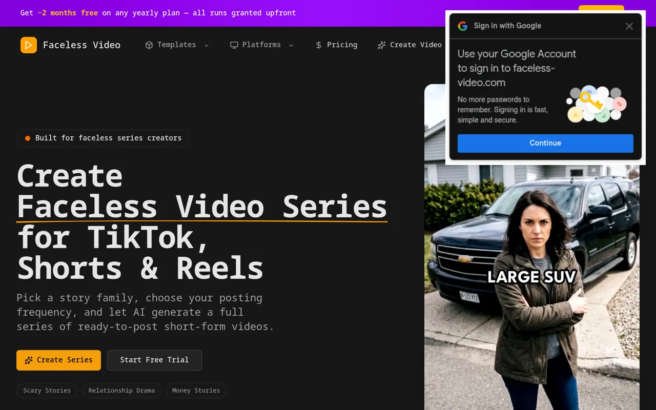 Screenshot of Faceless Video
