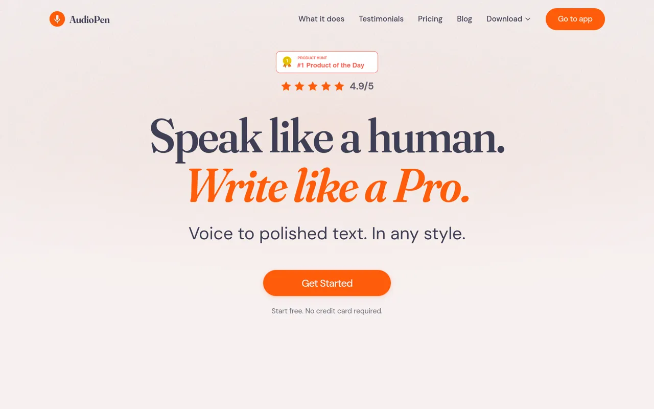 Screenshot of AudioPen