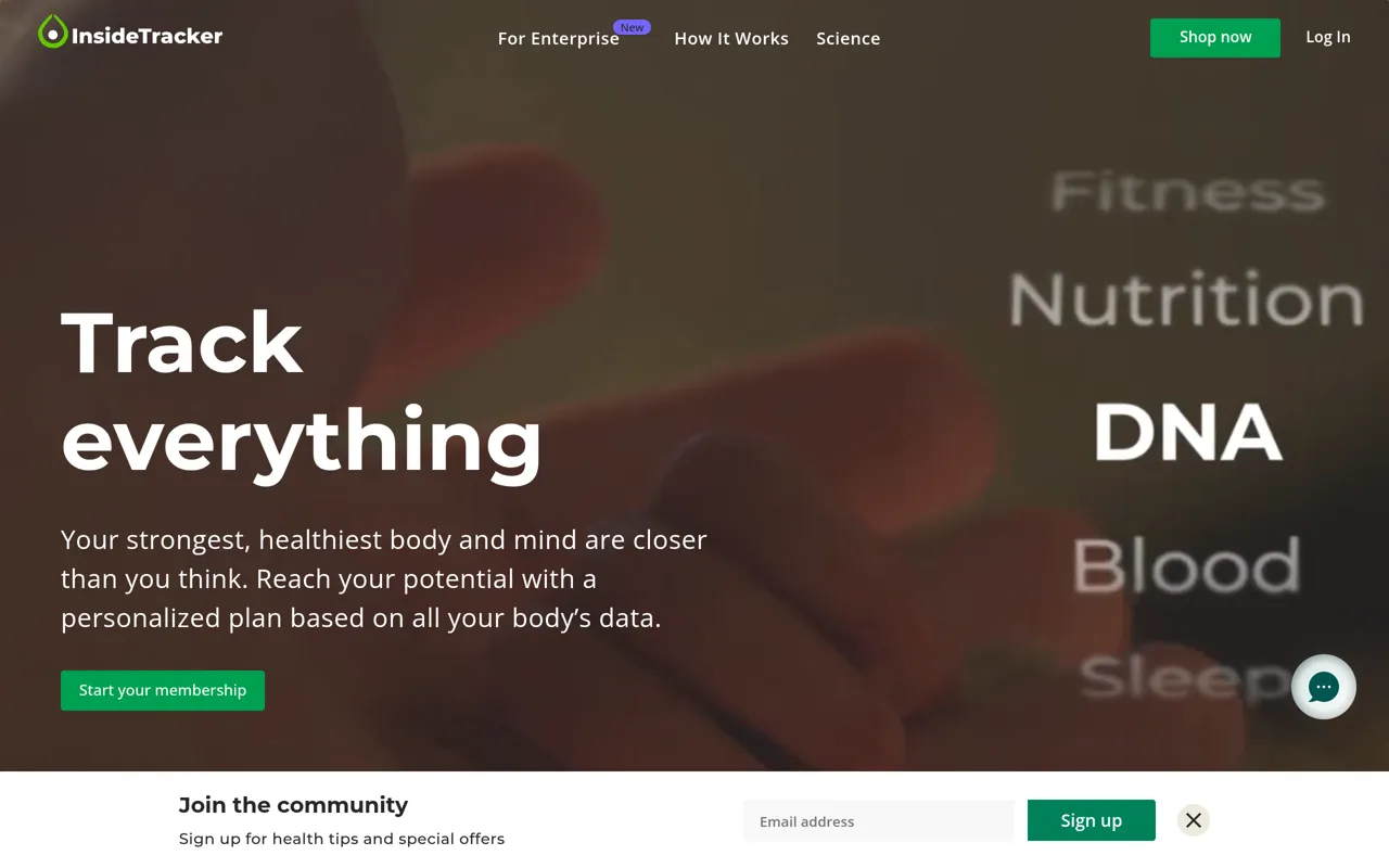Screenshot of InsideTracker