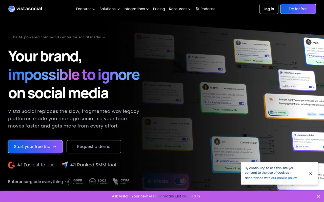 Screenshot of Vista Social
