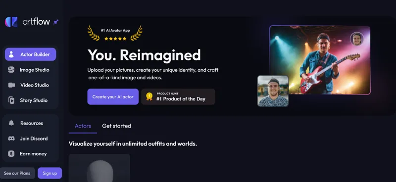Screenshot of Artflow AI