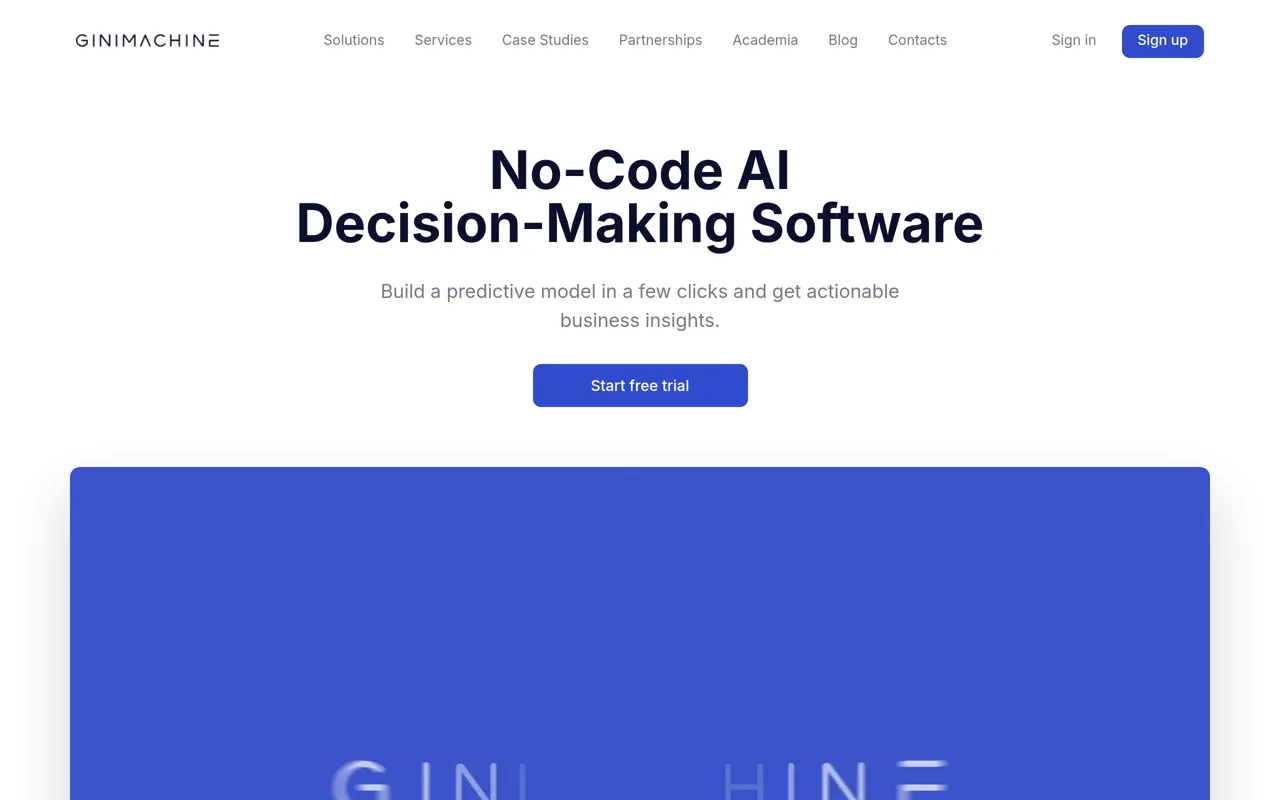 Screenshot of GiniMachine