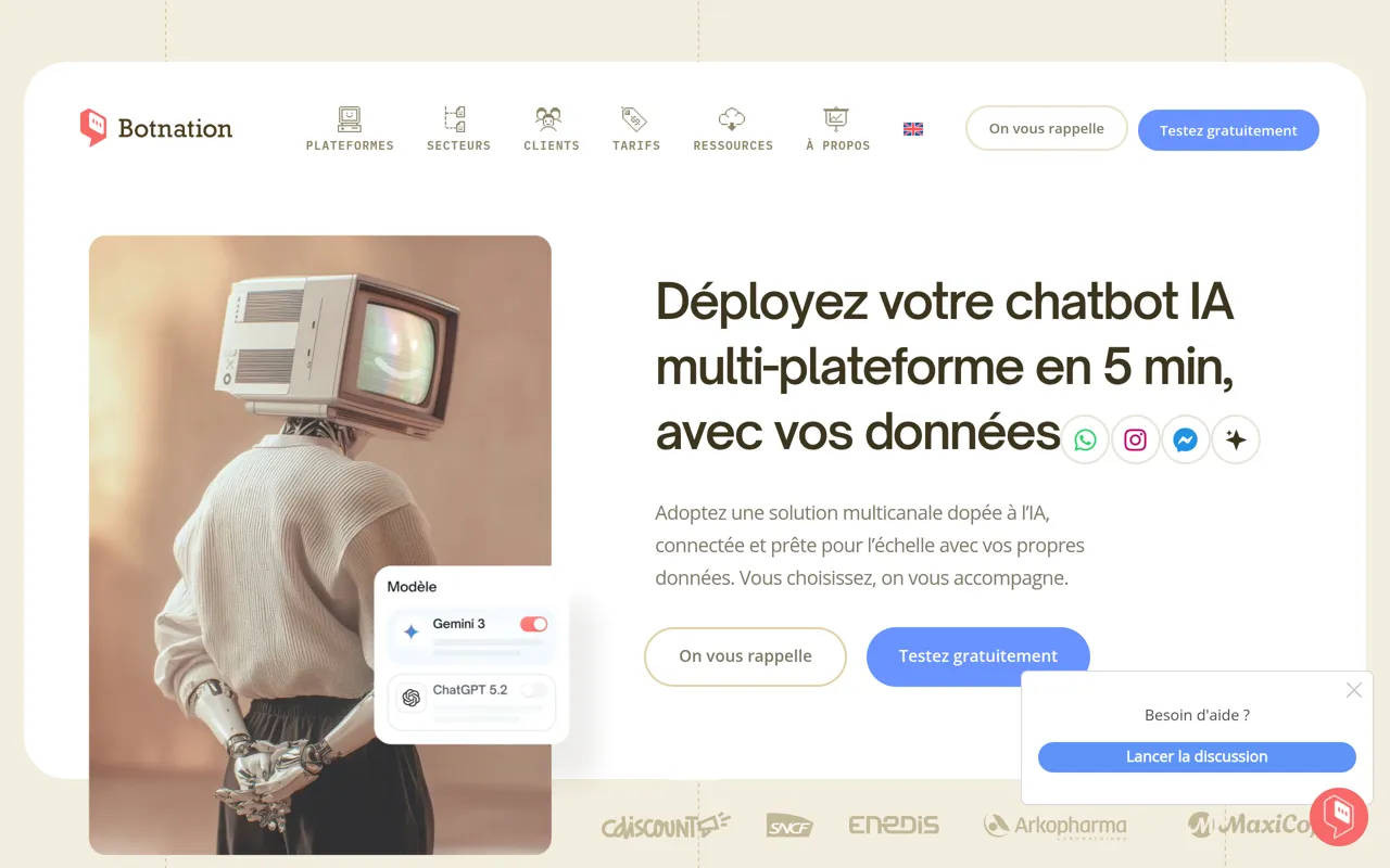 Screenshot of Botnation AI
