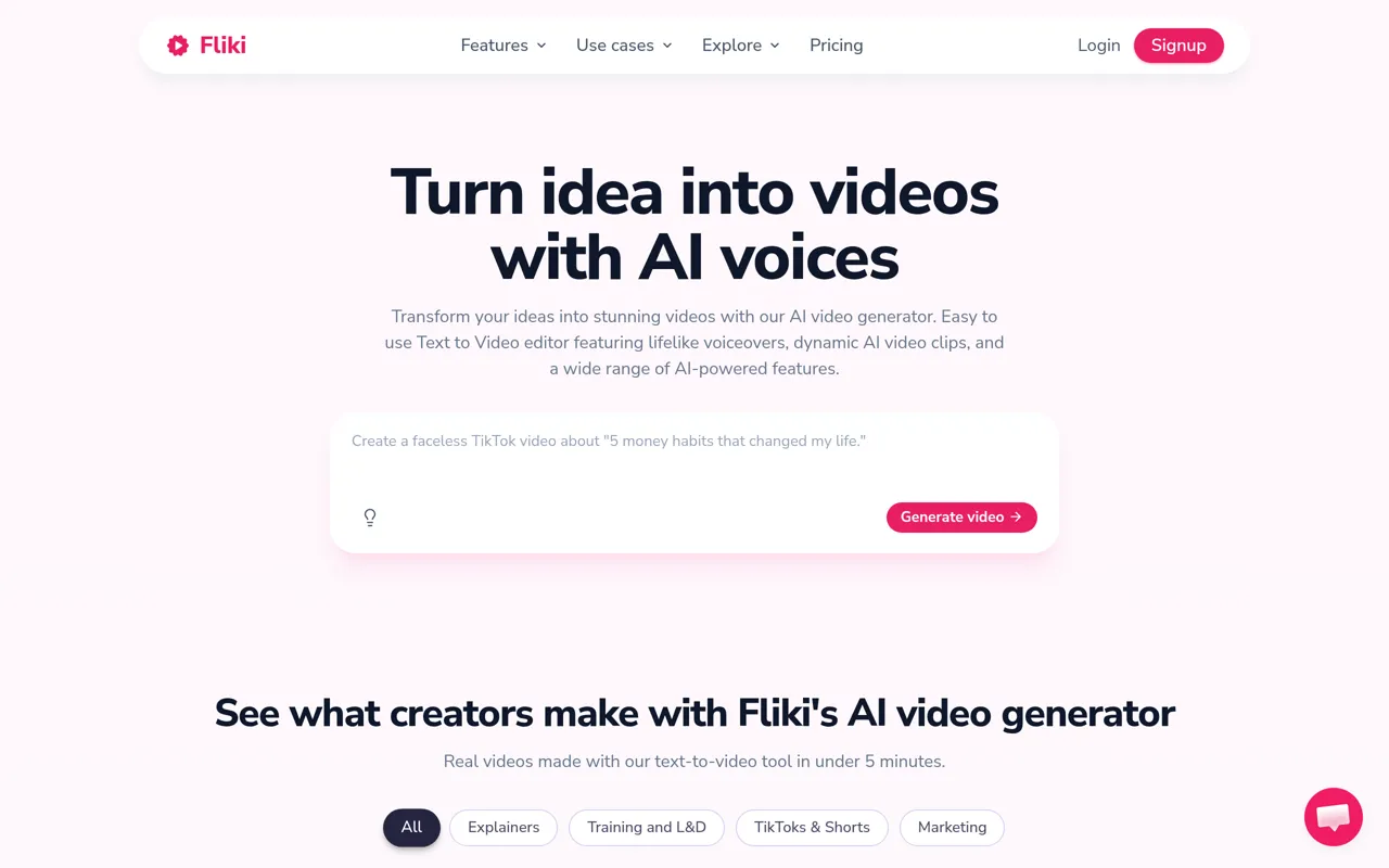 Screenshot of Fliki