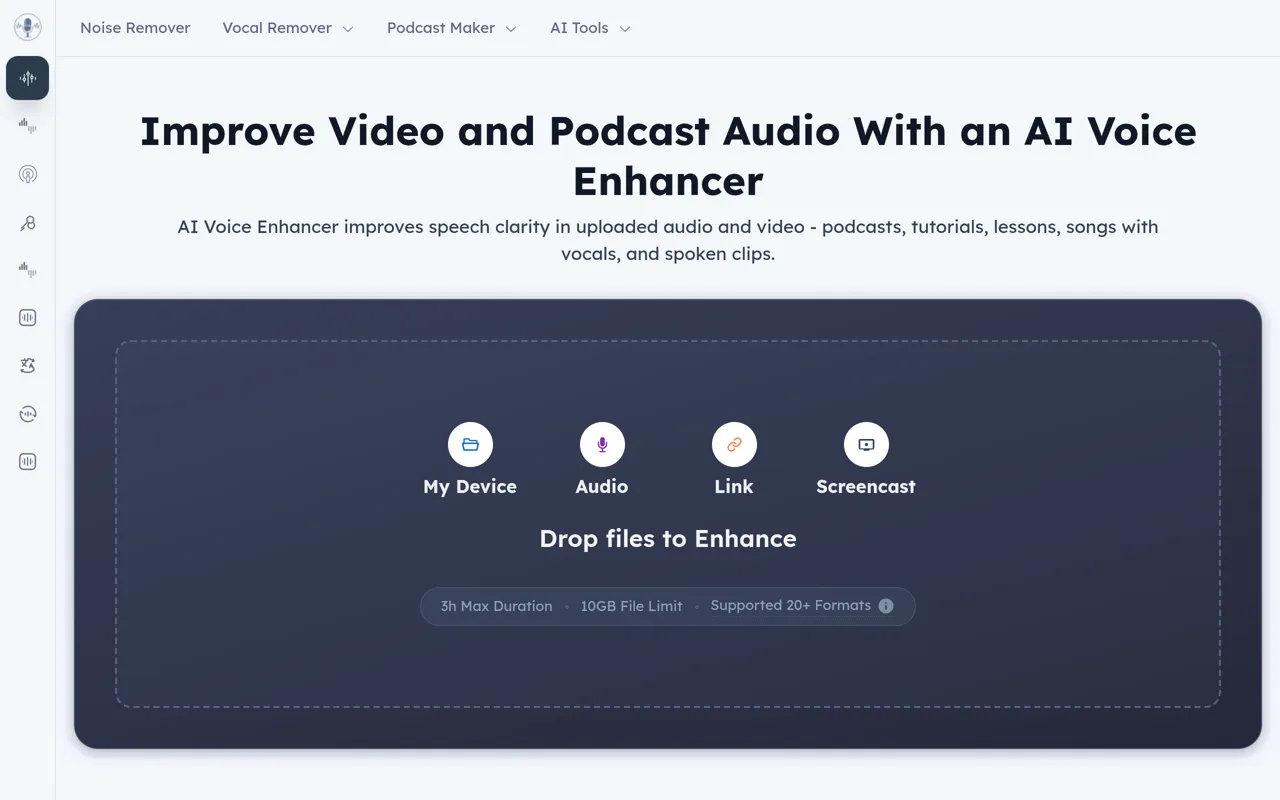 Screenshot of AI Voice Enhancer