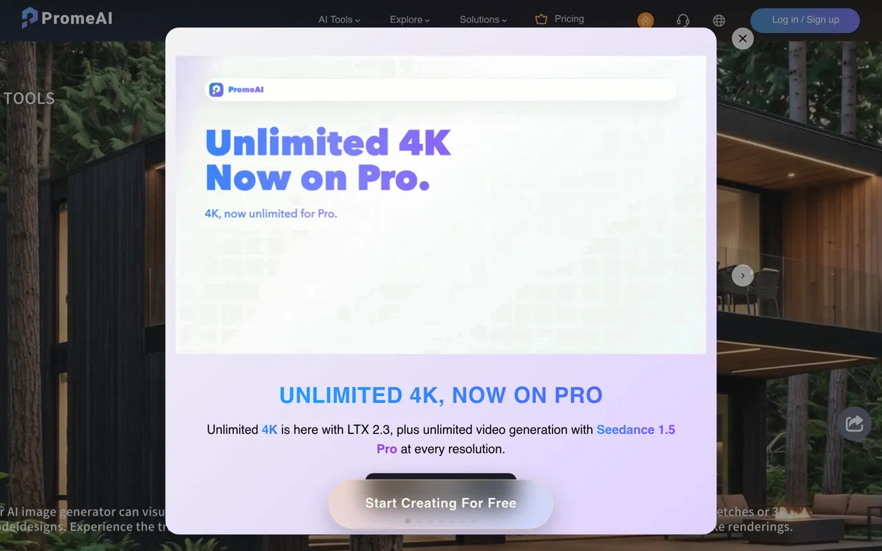 Screenshot of PromeAI