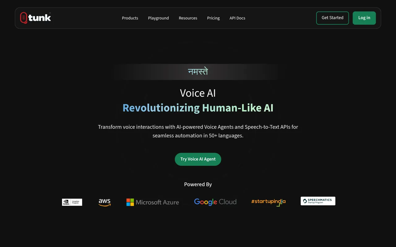Screenshot of Tunk.ai