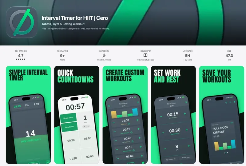 Cero - Interval Timer for HIIT screenshot