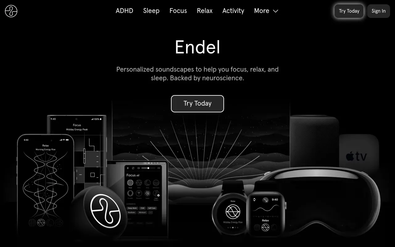 Screenshot of Endel