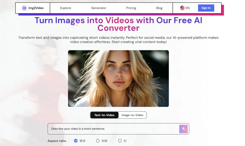 Screenshot of Img2Video