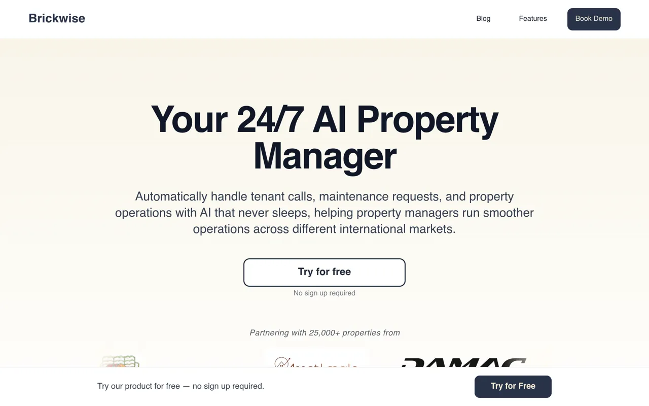 Screenshot of Brickwise AI