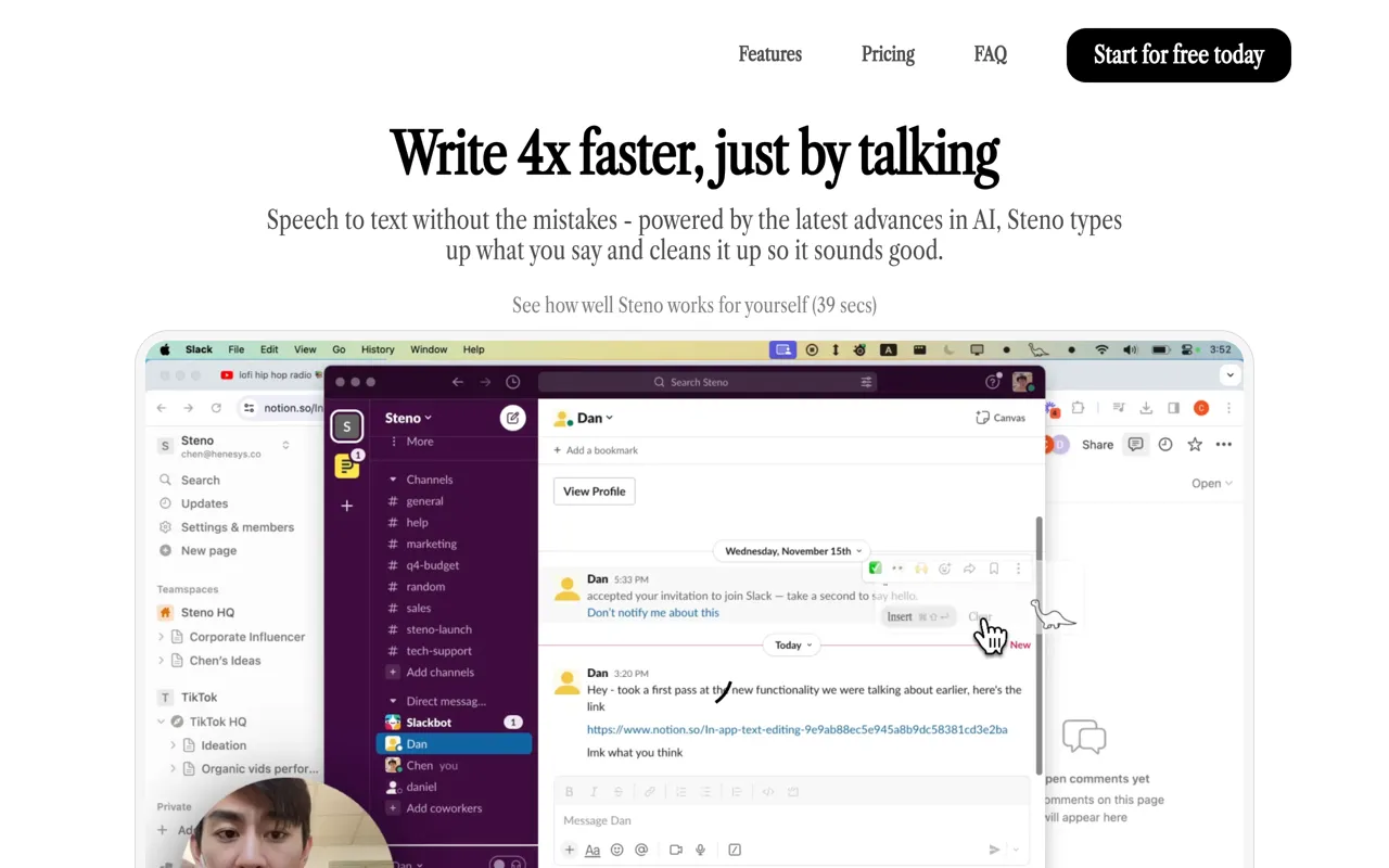 Screenshot of Steno