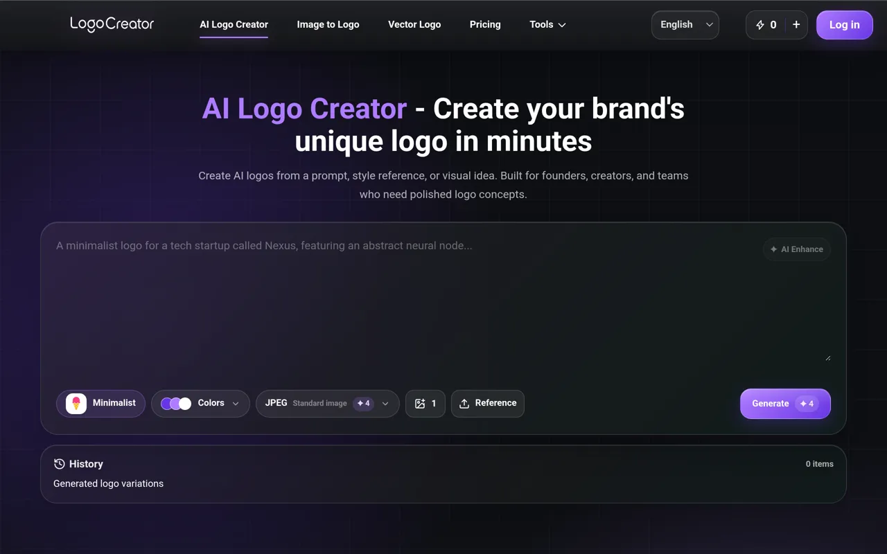 Screenshot of AI Logo Creator