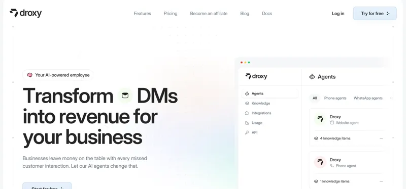 Screenshot of Droxy Ai