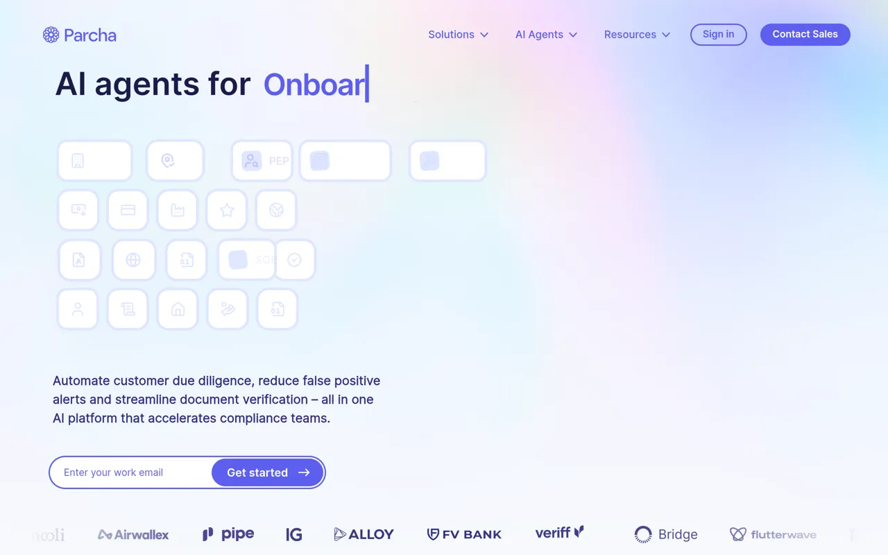 Screenshot of Parcha AI