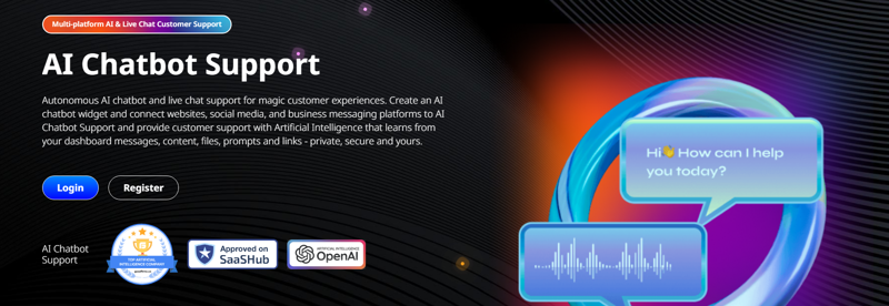 Screenshot of AI Chatbot Support