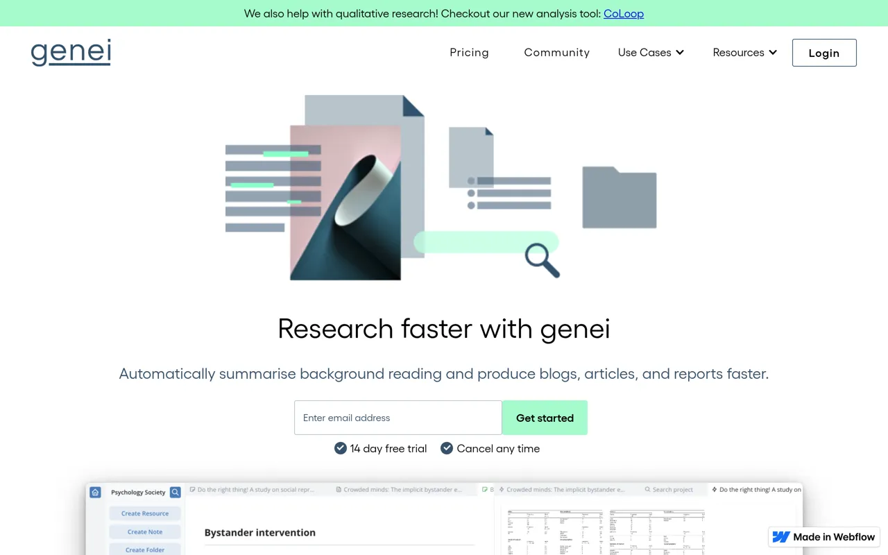 Screenshot of genei