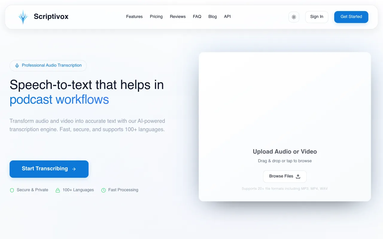 Screenshot of Scriptivox